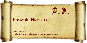 Paczek Martin névjegykártya