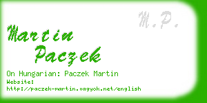 martin paczek business card